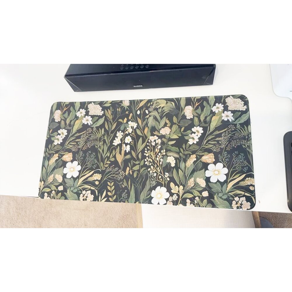 11.8 x 23.6" Large Extended Desk Mouse Pad with Vintage Floral Botanical Pattern